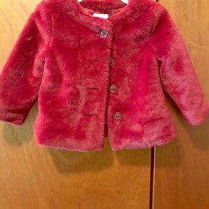 Fuzzy dark red red jacket